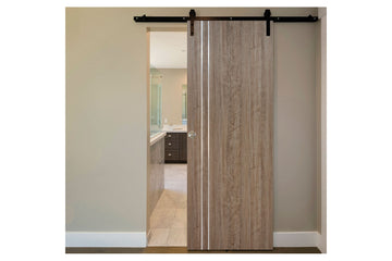 Nova HG-002V Dark Aloe Wood Laminated Modern Interior Barn Door