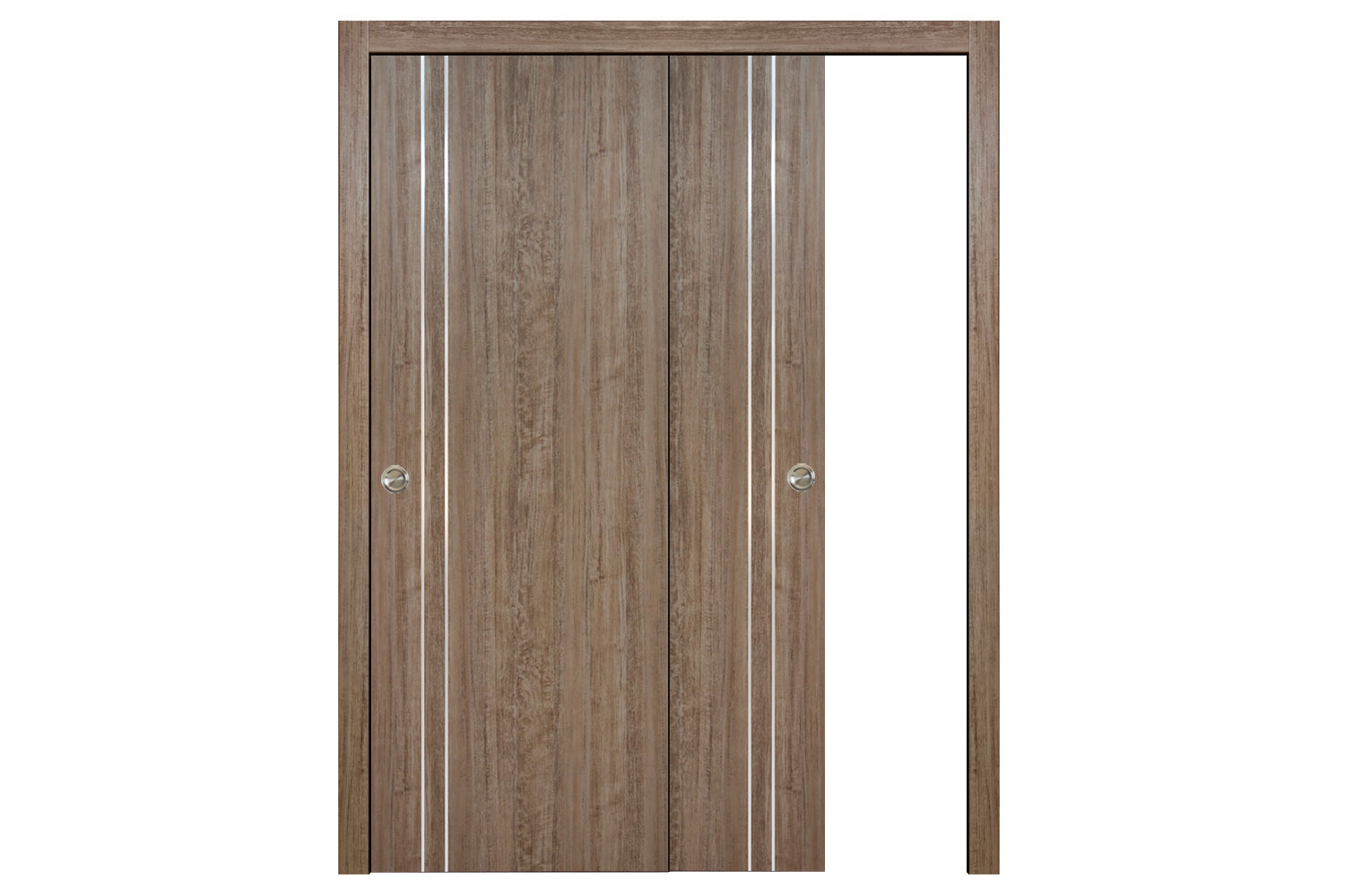 Nova HG002V Dark Aloe Wood Laminated Modern Interior Door - Bypass Door