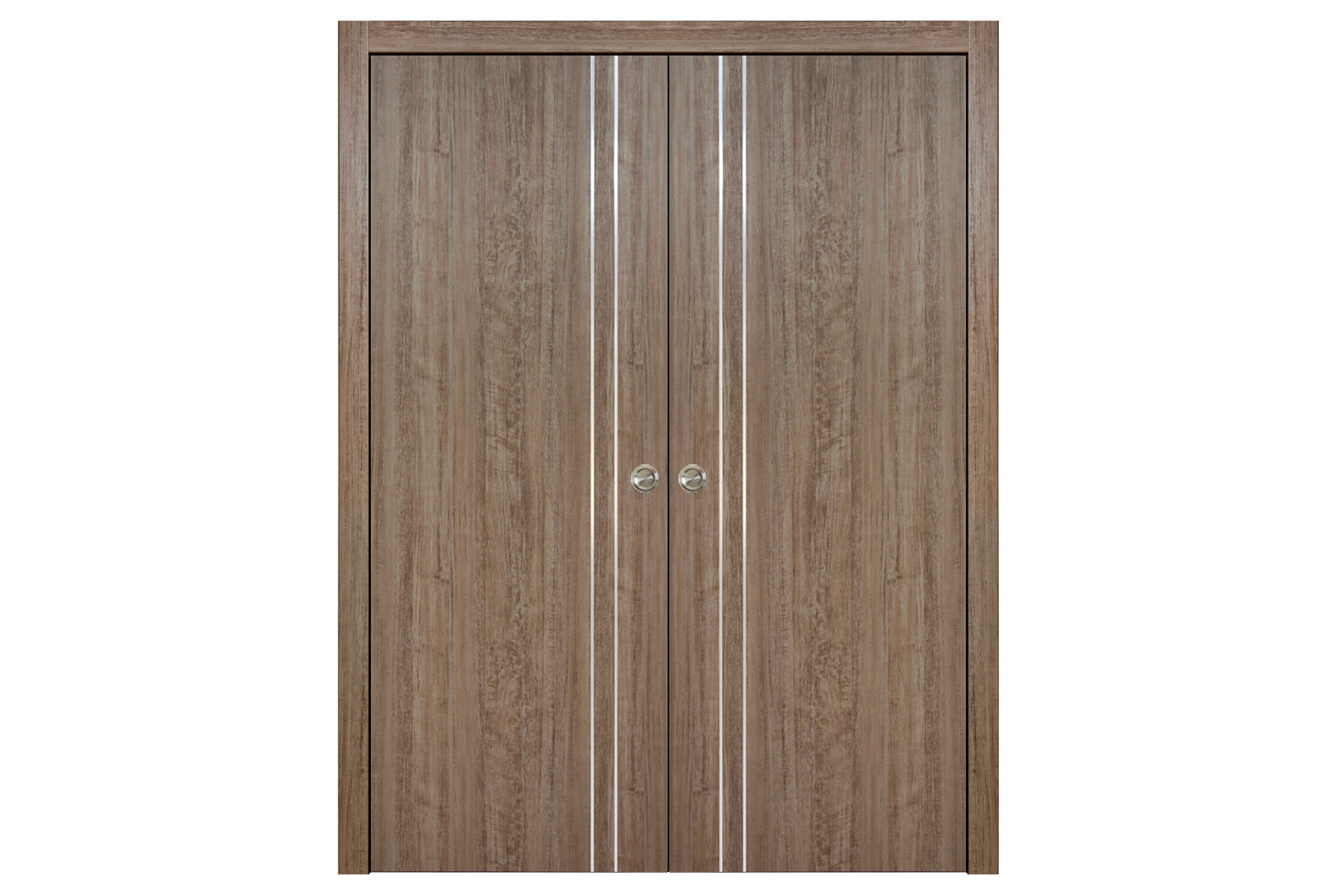 Nova HG002V Dark Aloe Wood Laminated Modern Interior Door - Double Pocket Door