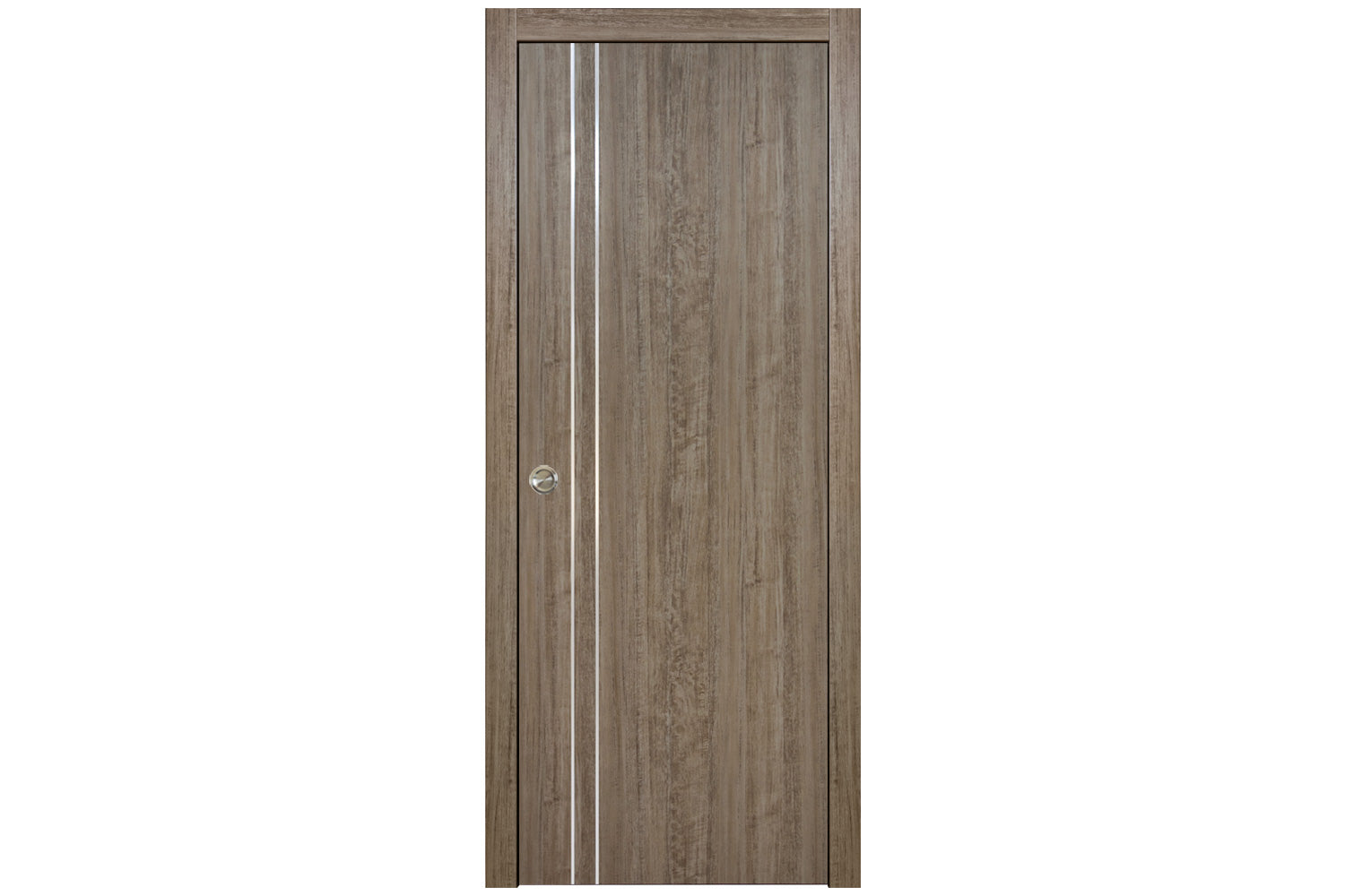 Nova HG002V Dark Aloe Wood Laminated Modern Interior Door - Single Pocket Door