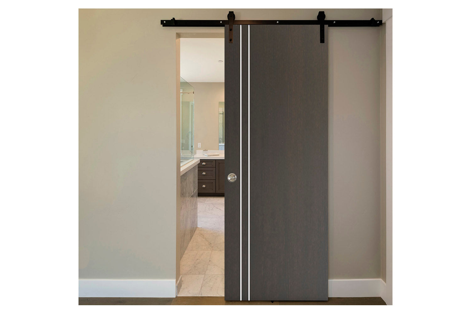 Nova HG-002V Japan Oak Laminated Modern Interior Door - Barn Door