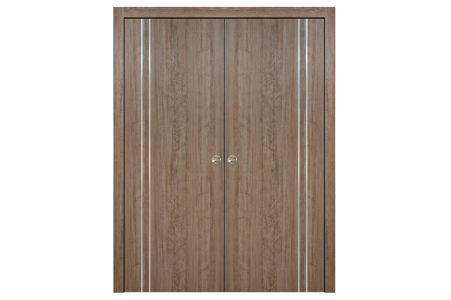 Nova HG-002VR Dark Aloe Wood Laminated Modern Interior Door - Double Pocket Door