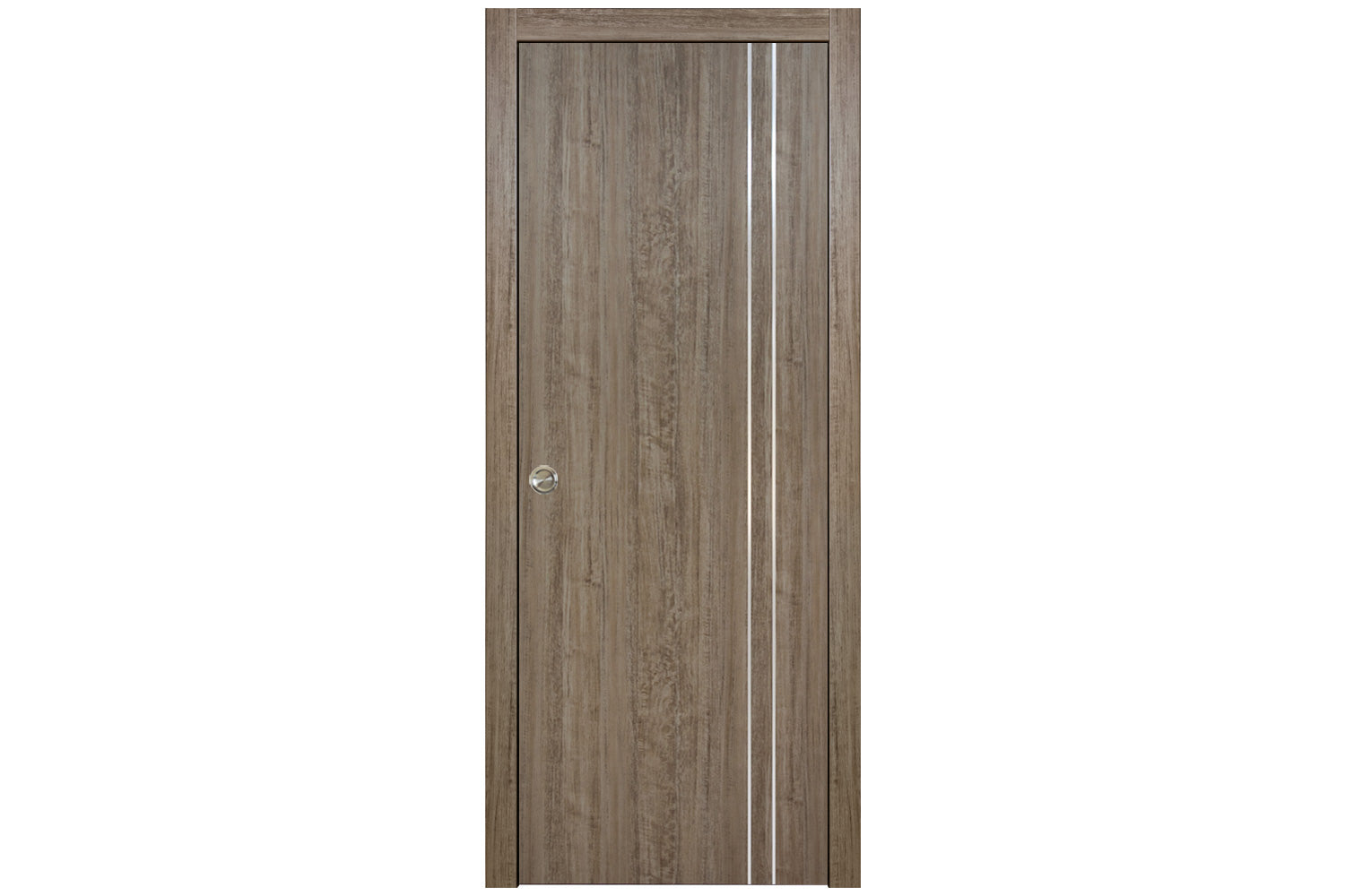 Nova HG-002VR Dark Aloe Wood Laminated Modern Interior Door - Single Pocket Door