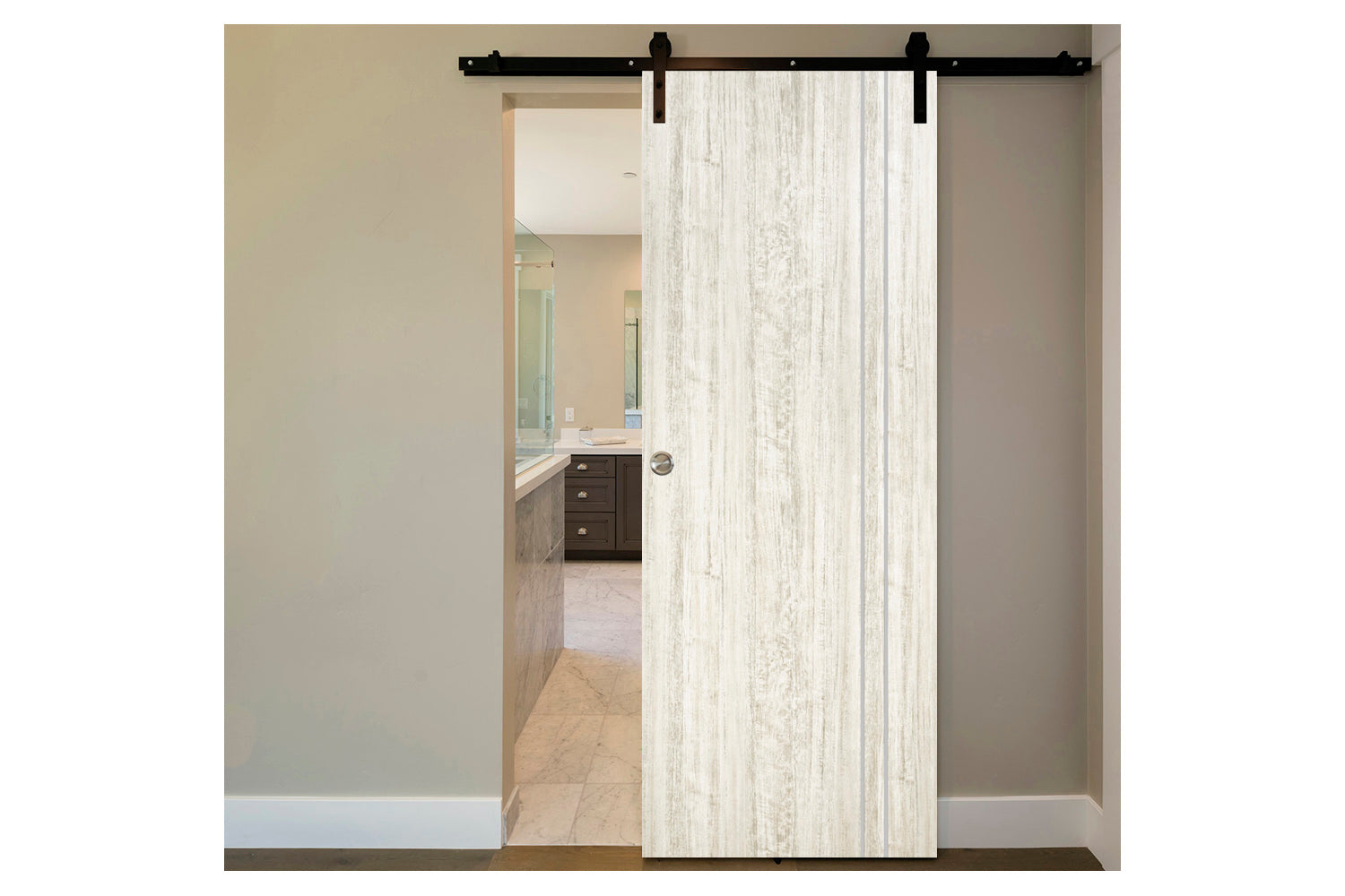 Nova HG-002VR Light Aloe Wood Laminated Modern Interior Barn Door