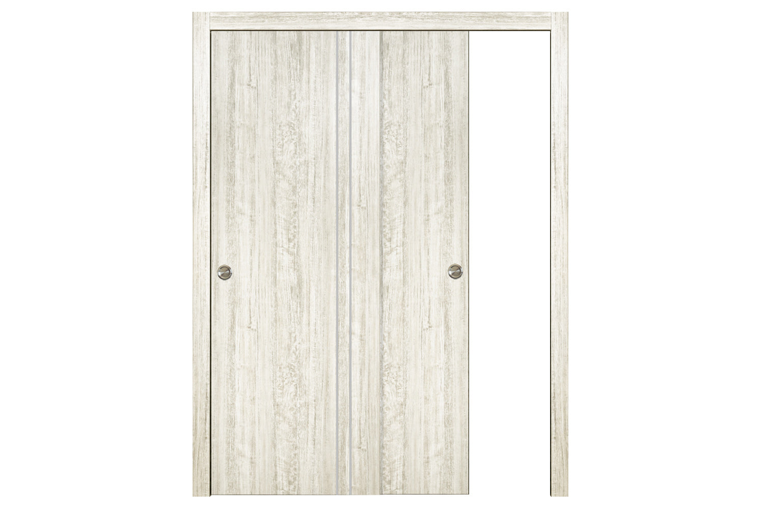 Nova HG-002VR Light Aloe Wood Laminated Modern Interior Door - Sliding Bypass Door