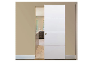 Nova HG-008 White Drawing Laminated Modern Interior Magic Sliding Door