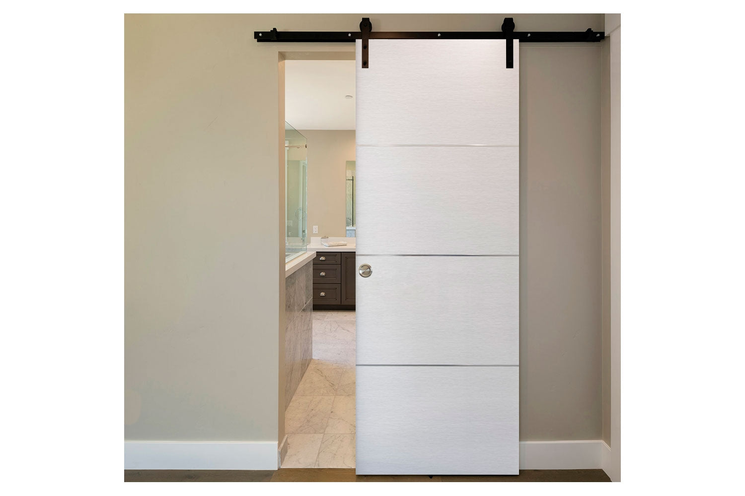 Nova HG-008 White Wenge Laminated Modern Interior Door - Barn Door