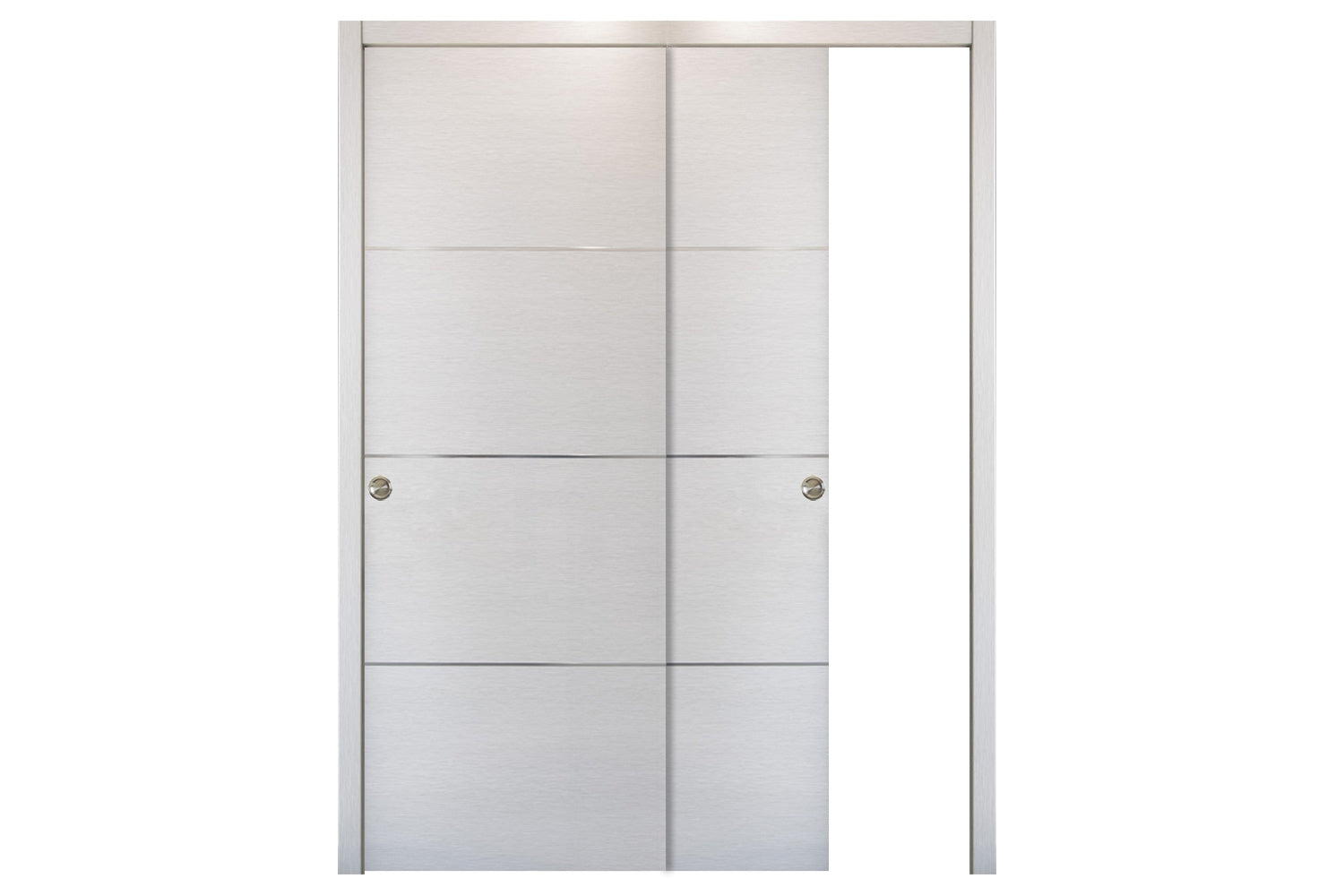 Nova HG-008 White Wenge Laminated Modern Interior Door - Sliding Bypass Door