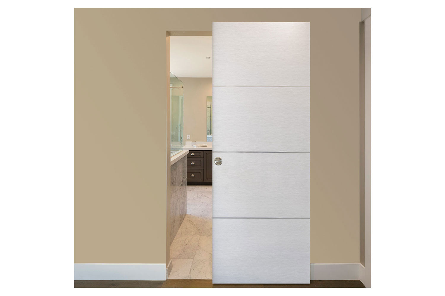 Nova HG-008 White Wenge Laminated Modern Interior Magic Sliding Door