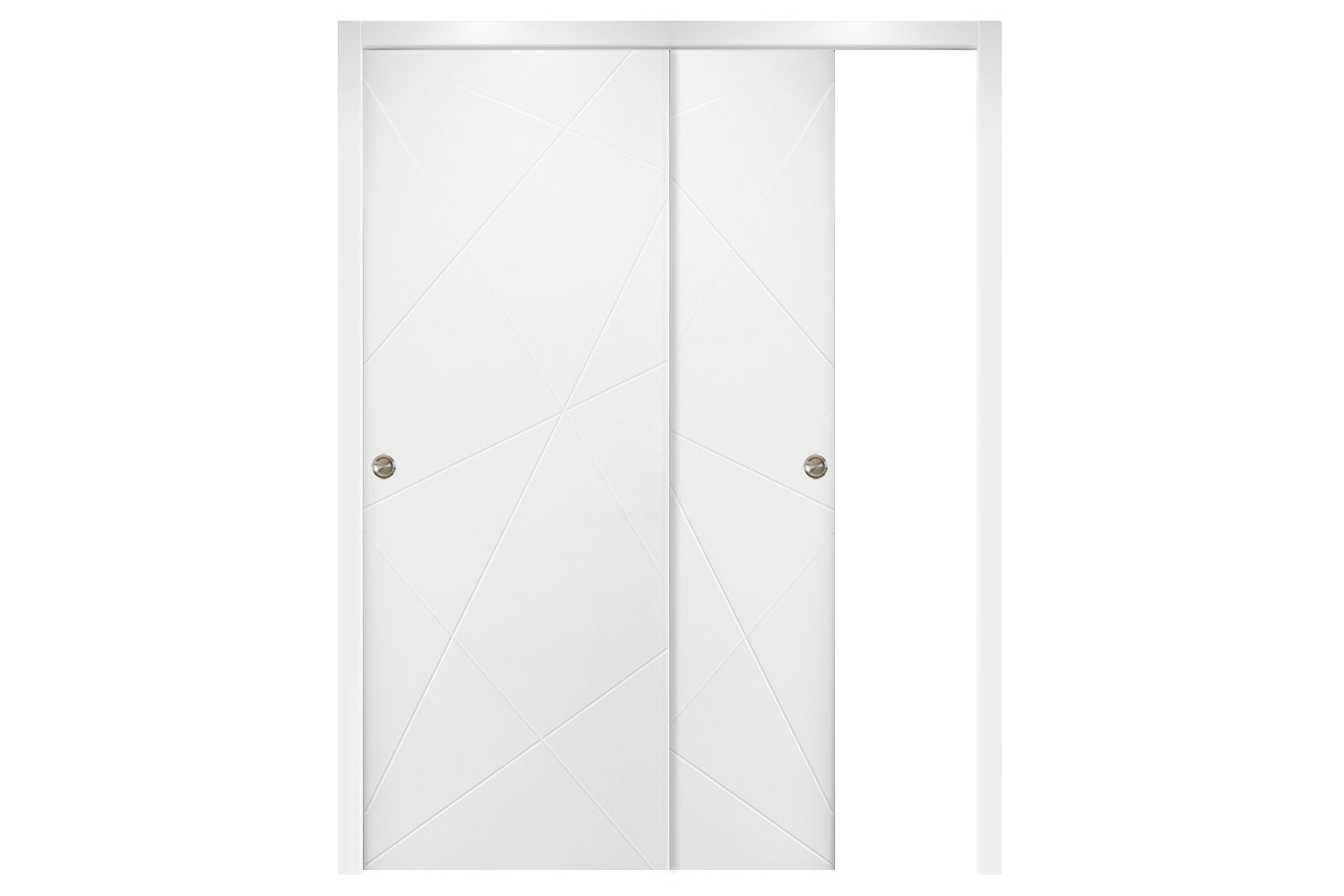 Nova HM-419 Pure White Laminated Modern Interior Door - Sliding Bypass Door