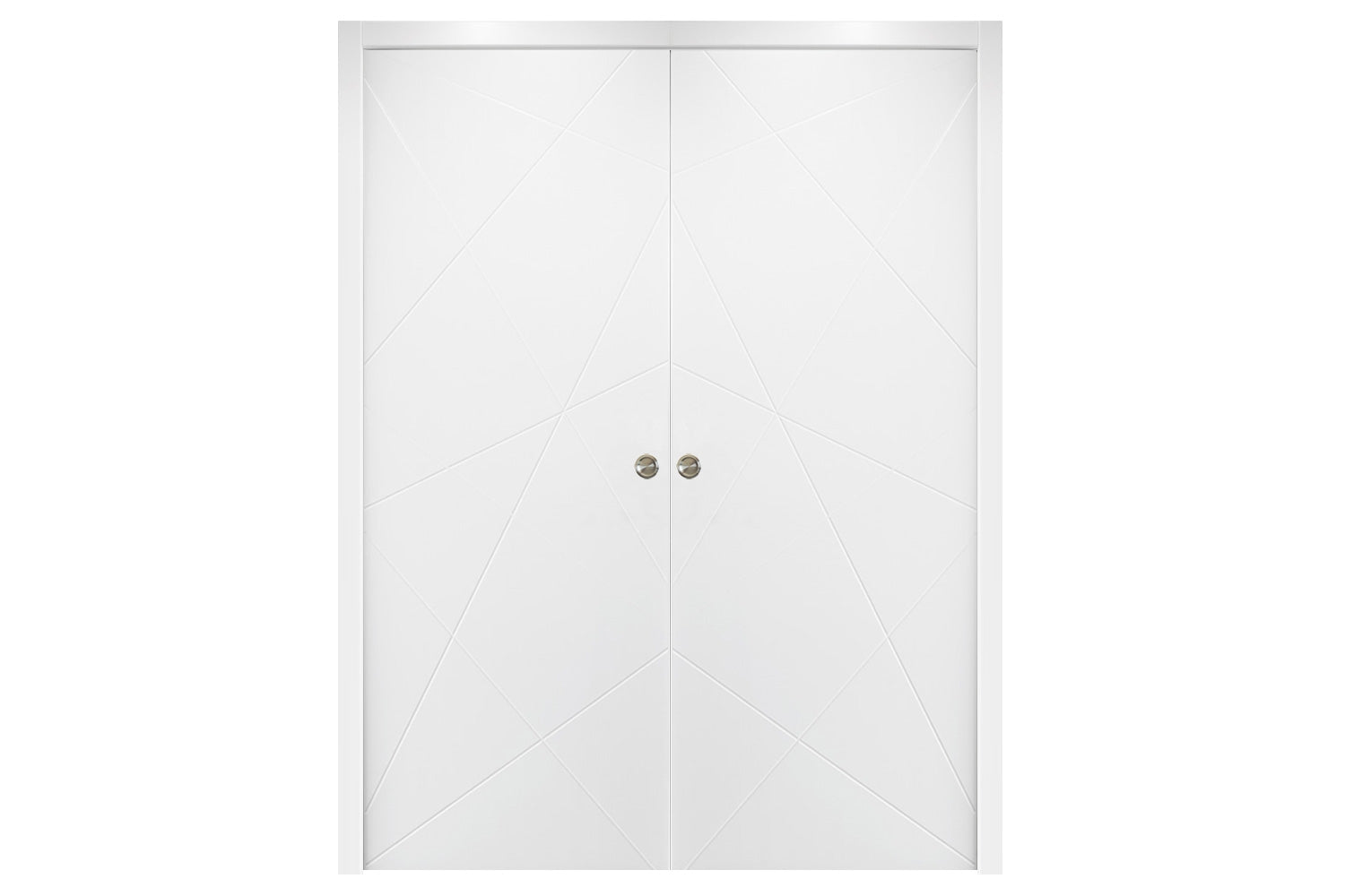 Nova HM-419 Pure White Laminated Modern Interior Door - Double Pocket Door