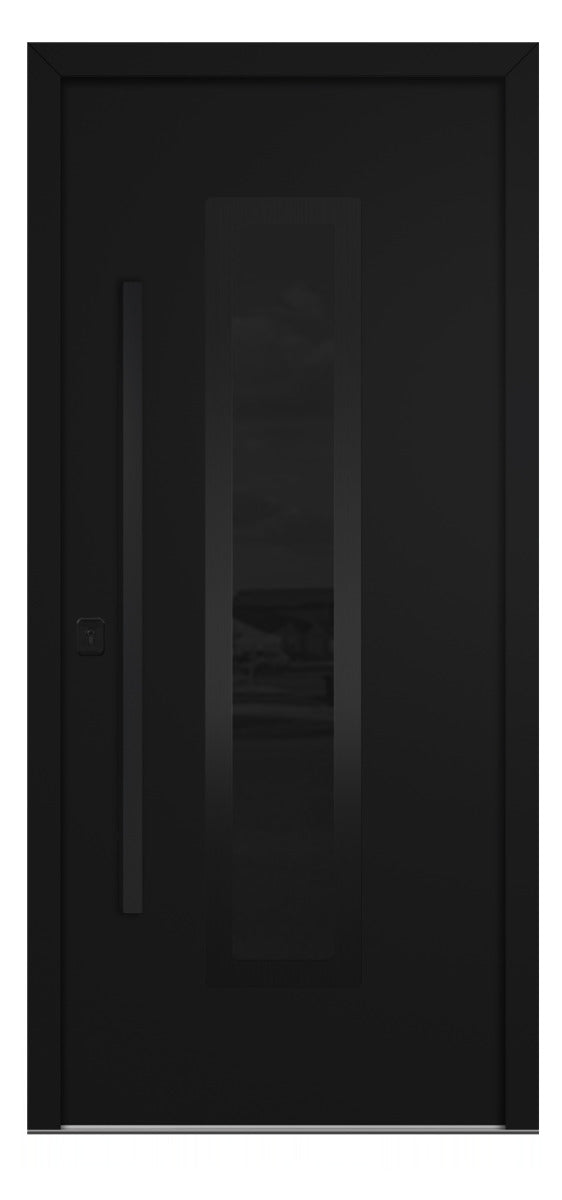 Nova Inox S1 Black Modern Exterior Door with Black Stainless Steel