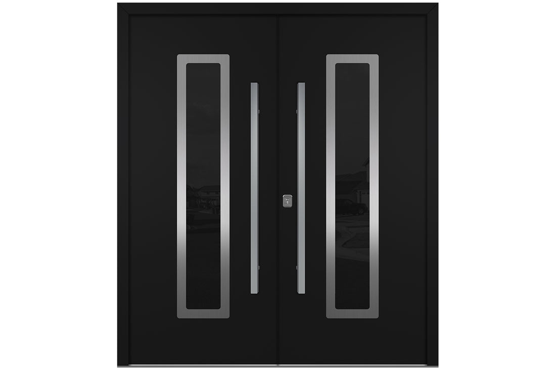 Nova Inox S1 Black Modern Exterior Double Door Right Door Active