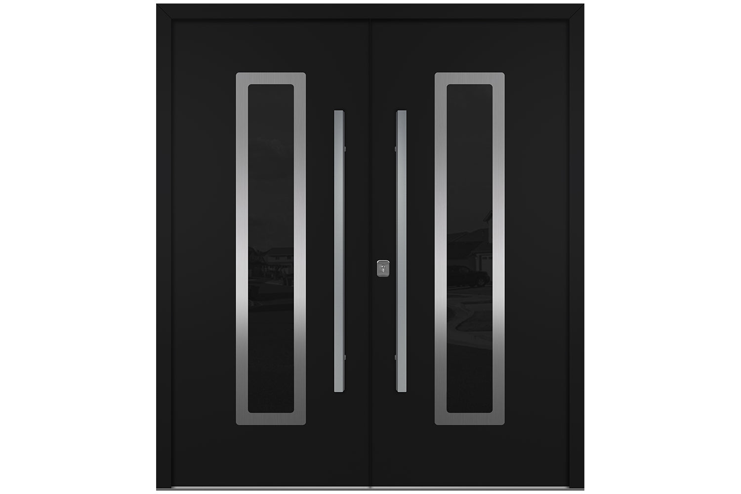 Nova Inox S1 Black Modern Exterior Double Door Right Door Active