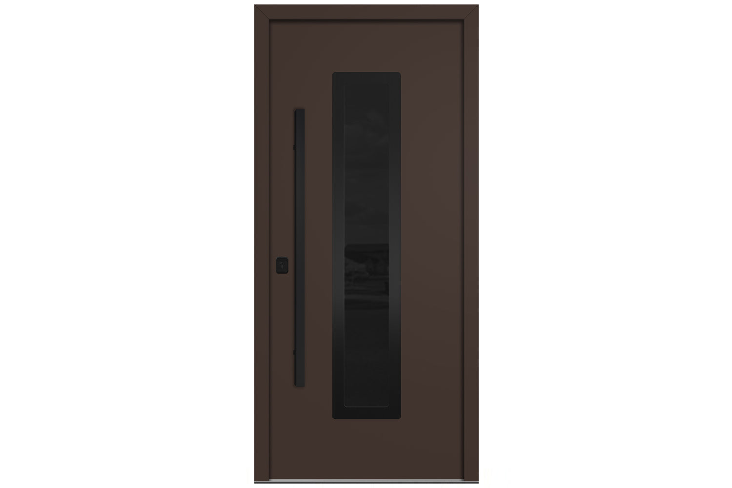 Nova Inox S1 Brown Modern Exterior Door with Black Stainless Steel