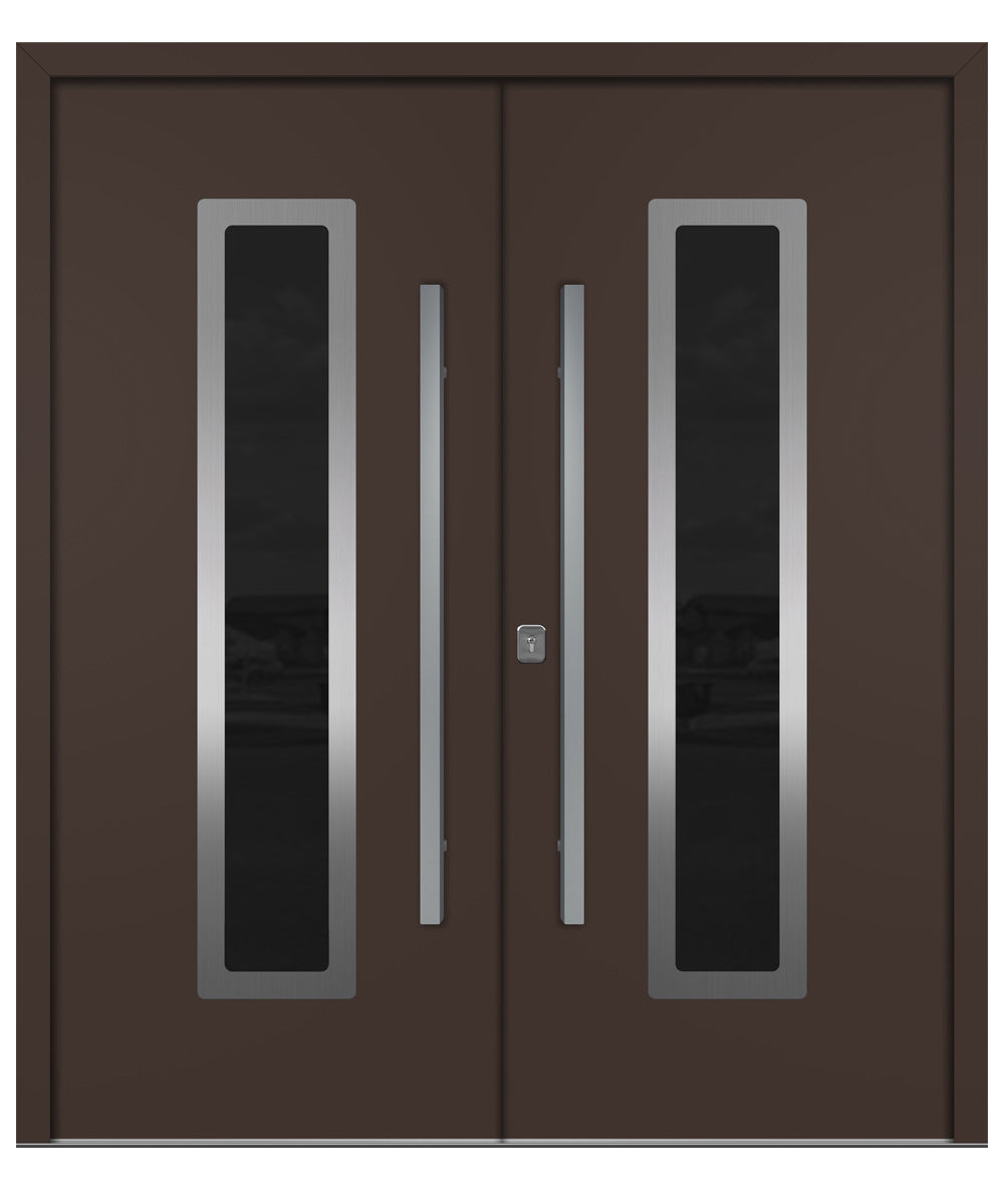 Nova Inox S1 Brown Modern Exterior Double Door