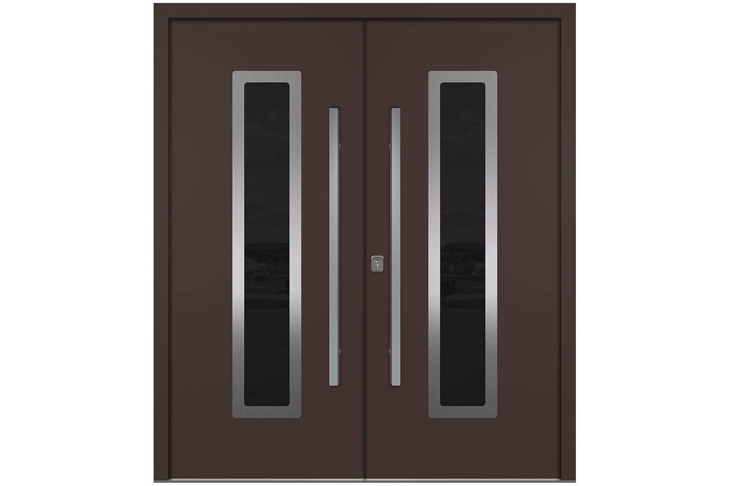 Nova Inox S1 Brown Modern Exterior Double Door Right Door Active