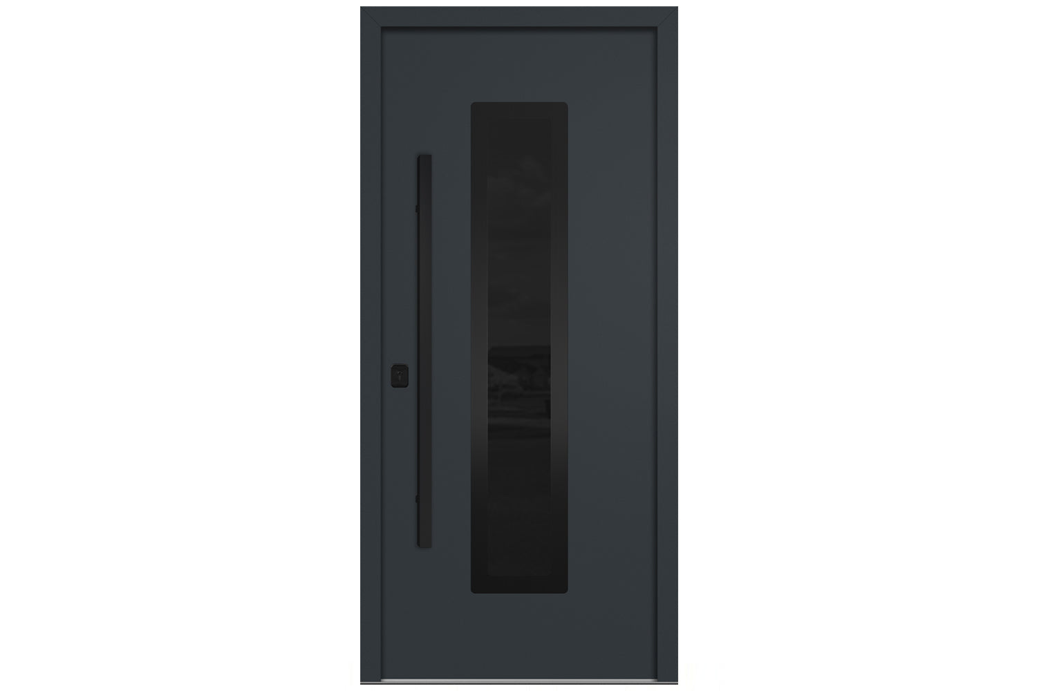 Nova Inox S1 Gray Modern Exterior Door with Black Stainless Steel
