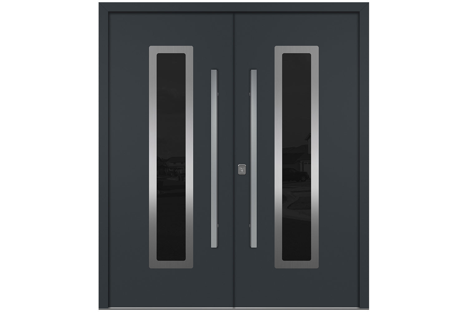 Nova Inox S1 Gray Modern Exterior Double Door Right Door Active