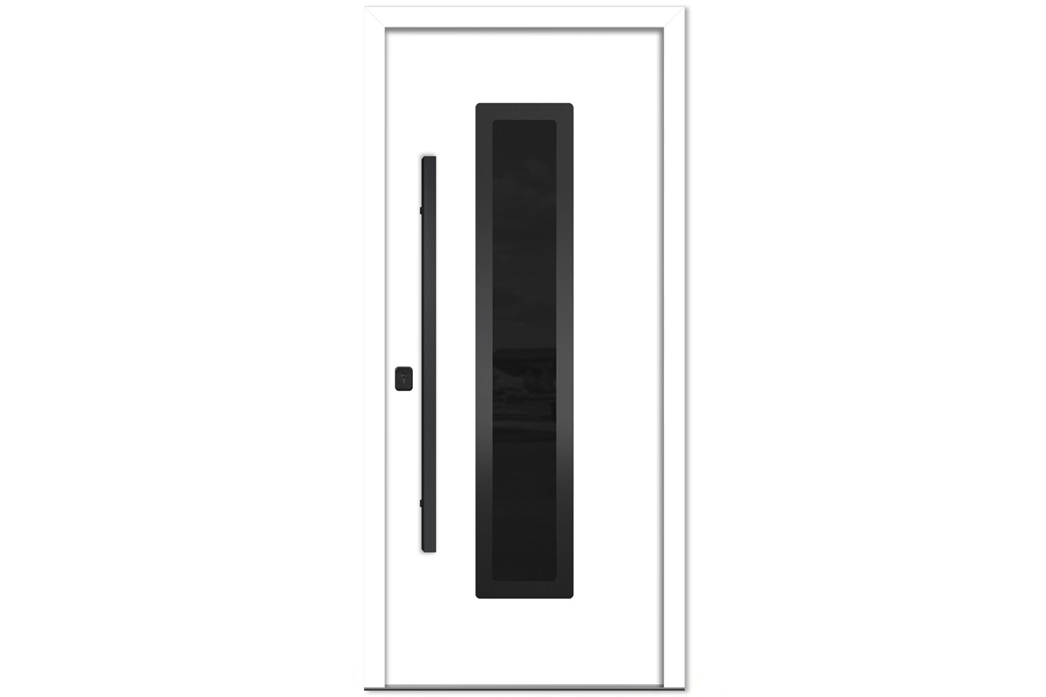 Nova Inox S1 White Modern Exterior Door with Black Stainless Steel