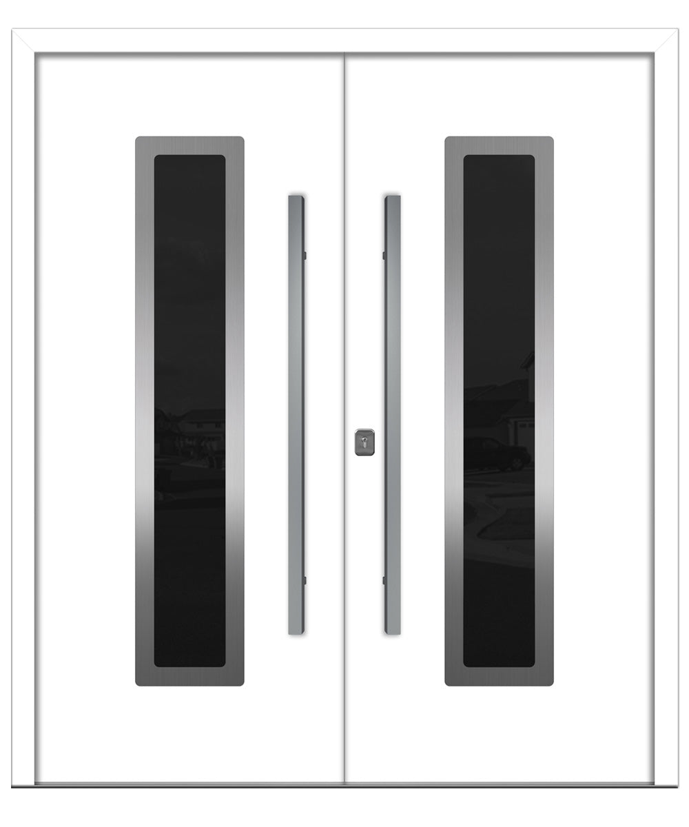 Nova Inox S1 White Modern Exterior Double Door