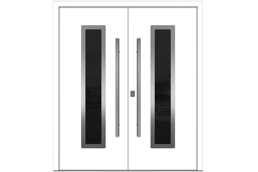 Nova Inox S1 White Modern Exterior Double Door Right Door Active