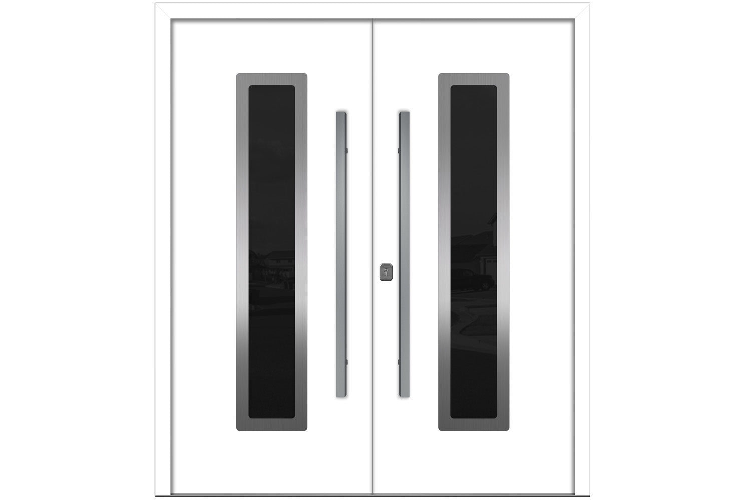 Nova Inox S1 White Modern Exterior Double Door Right Door Active