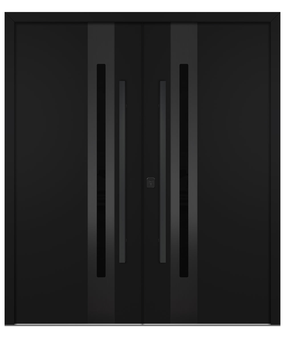 Nova Inox S2 Black Modern Exterior Double Door with Black Stainless Steel