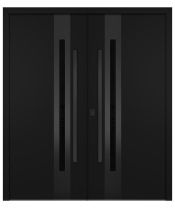 Nova Inox S2 Black Modern Exterior Double Door with Black Stainless Steel