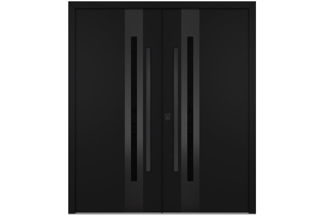 Nova Inox S2 Black Modern Exterior Double Door with Black Stainless Steel