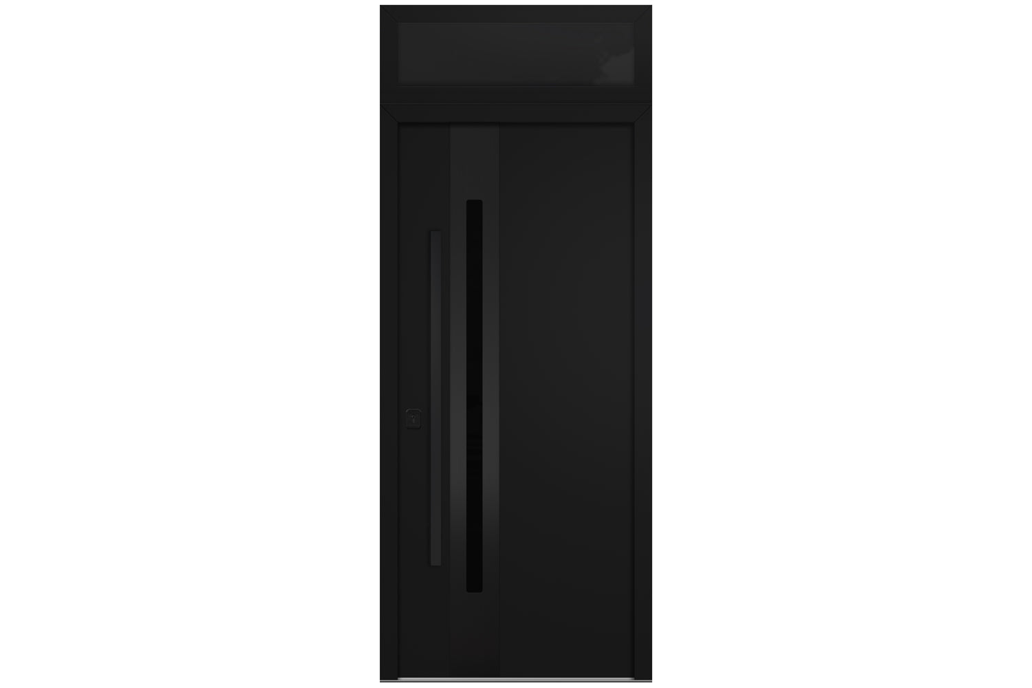 Nova Inox S2 Black Modern Exterior Door with Black Stainless Steel - with Transom