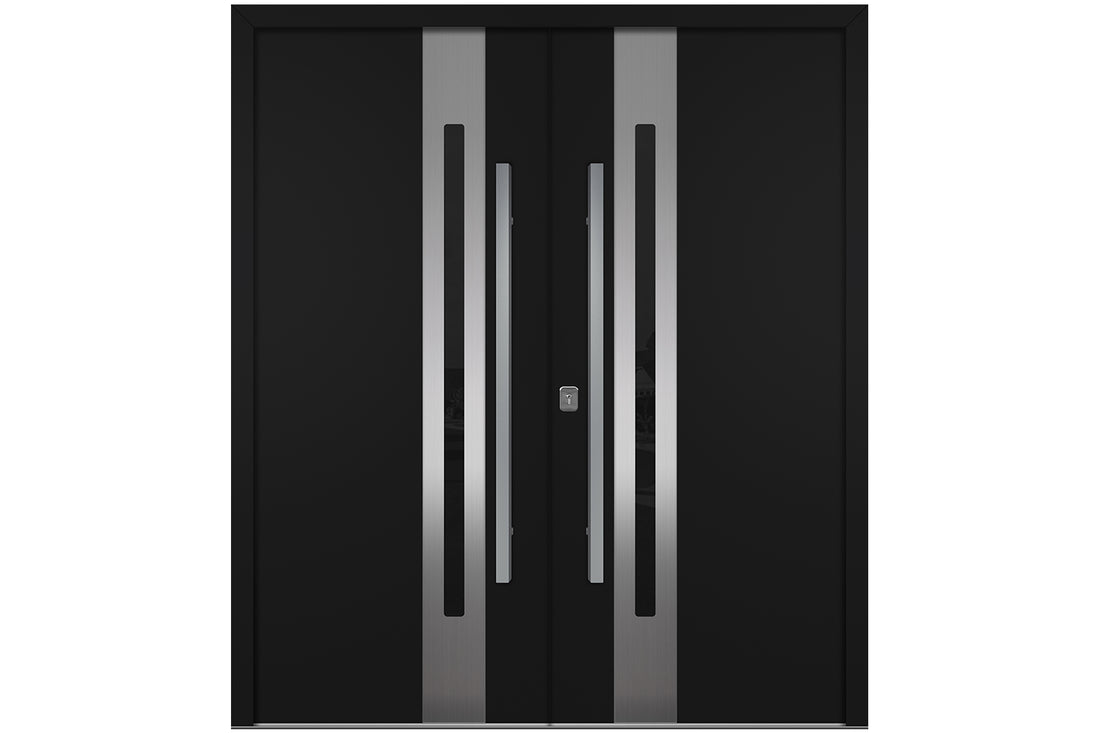 Nova Inox S2 Black Modern Exterior Double Door Right Door Active