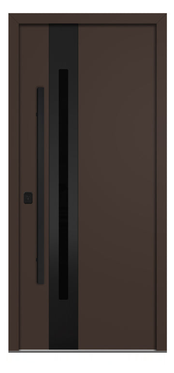 Nova Inox S2 Brown Modern Exterior Door with Black Stainless Steel