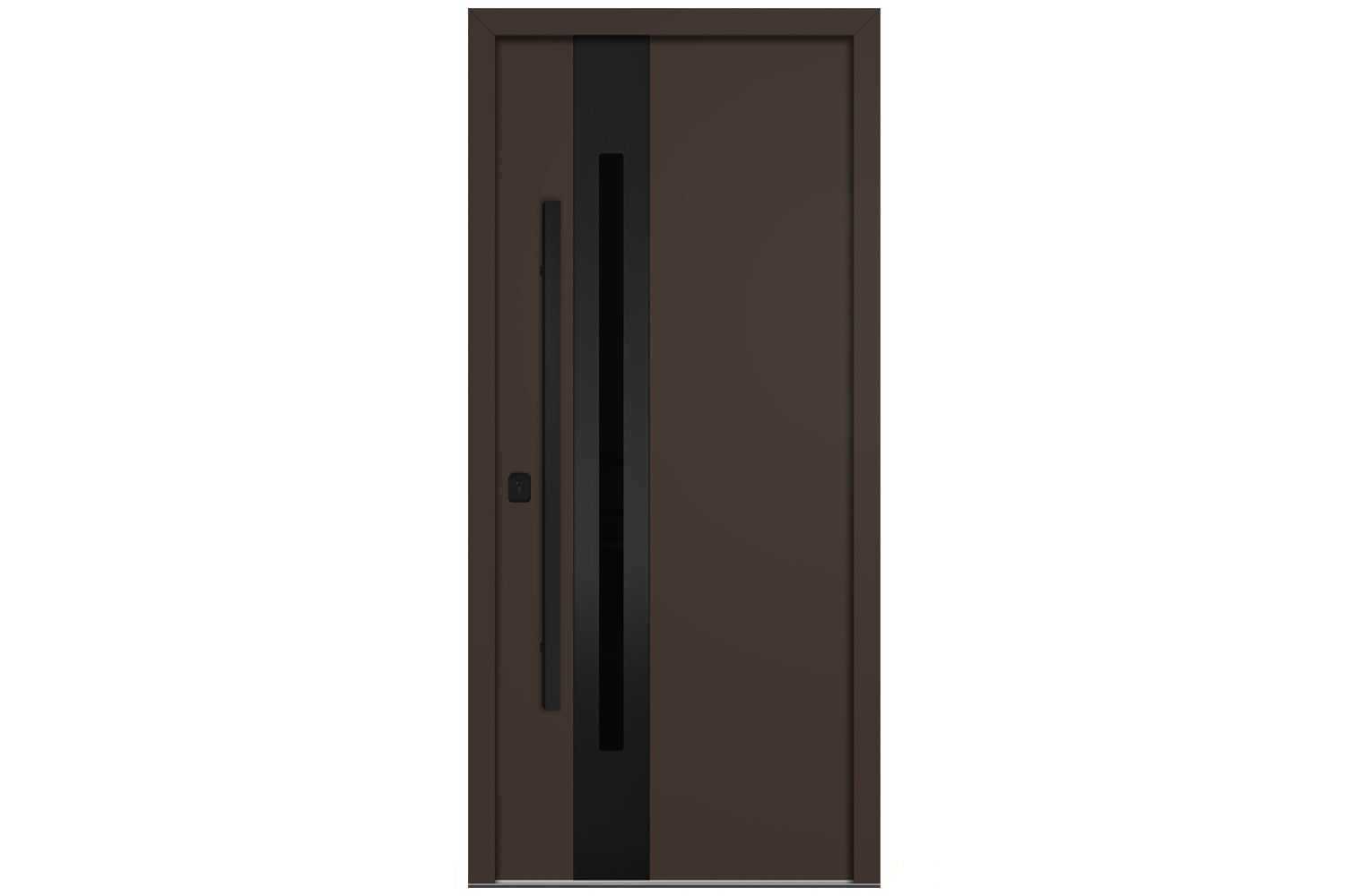 Nova Inox S2 Brown Modern Exterior Door with Black Stainless Steel