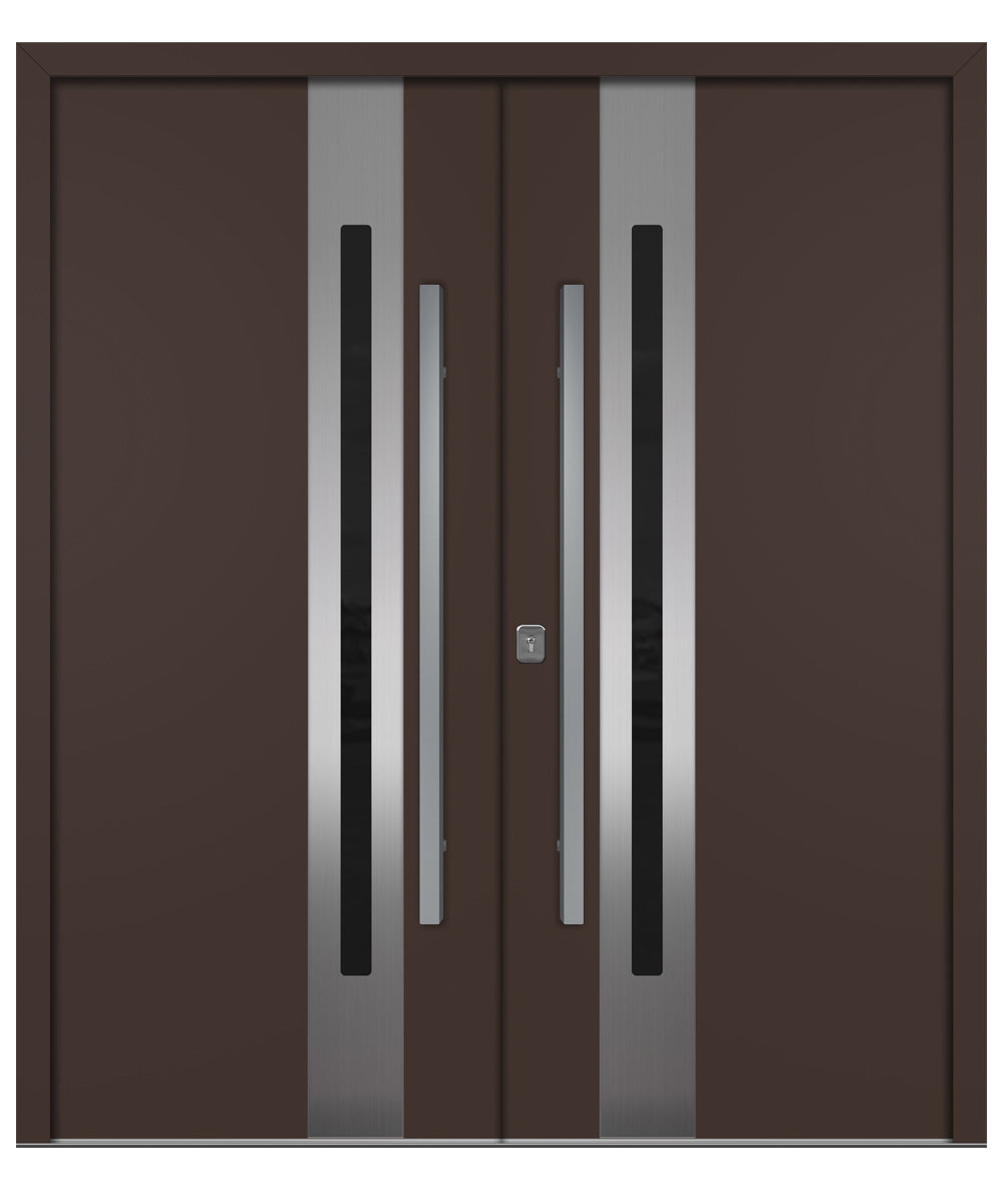 Nova Inox S2 Brown Modern Exterior Double Door