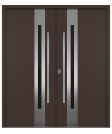 Nova Inox S2 Brown Modern Exterior Double Door