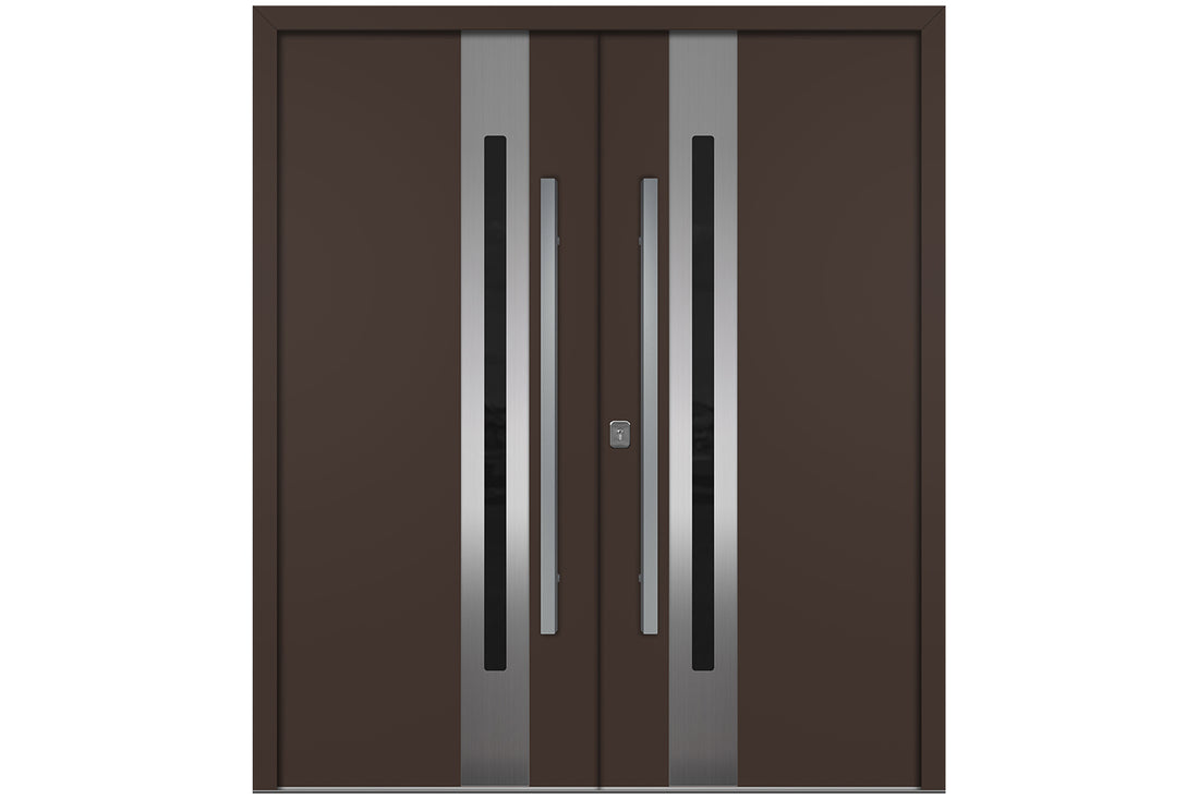Nova Inox S2 Brown Modern Exterior Double Door Right Door Active