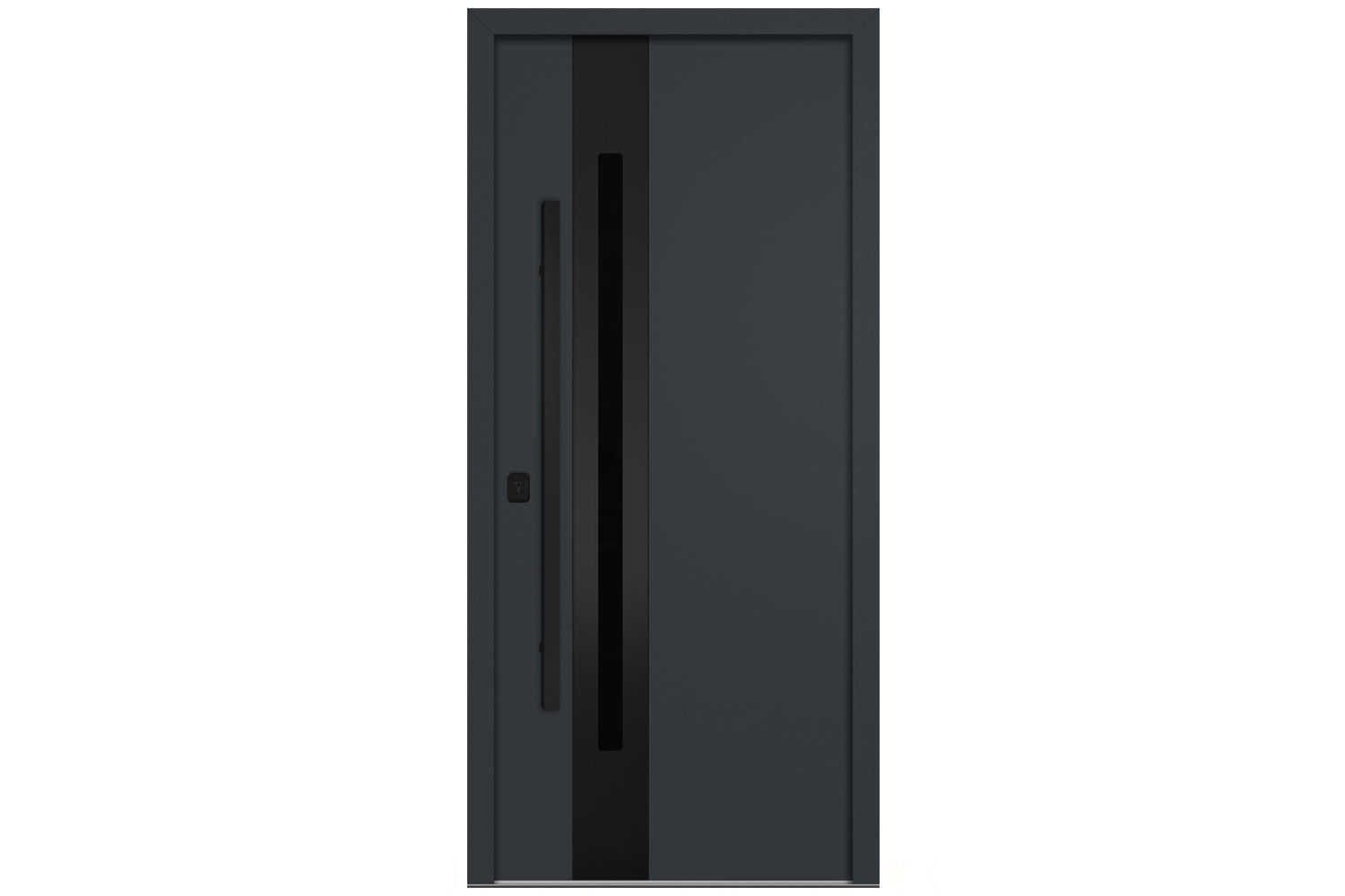 Nova Inox S2 Gray Modern Exterior Door with Black Stainless Steel