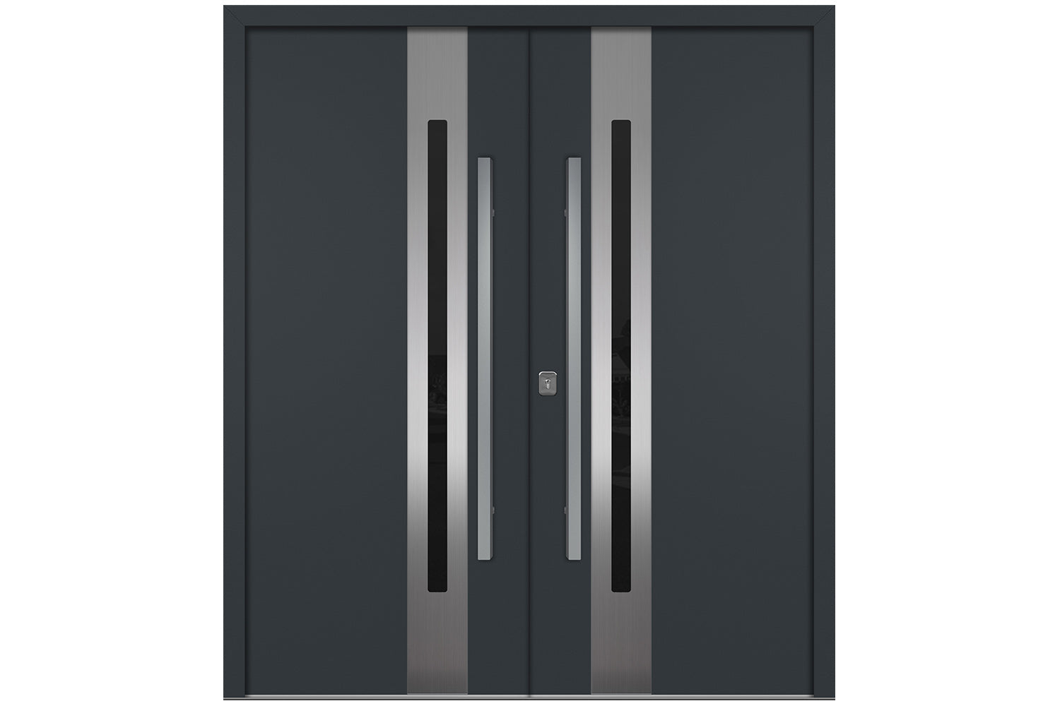 Nova Inox S2 Gray Modern Exterior Double Door Right Door Active