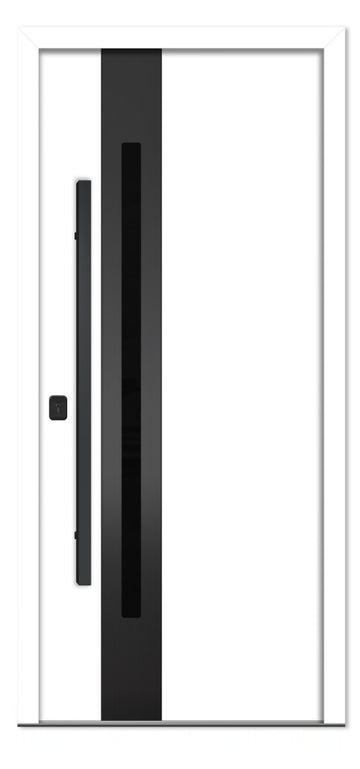 Nova Inox S2 White Modern Exterior Door with Black Stainless Steel