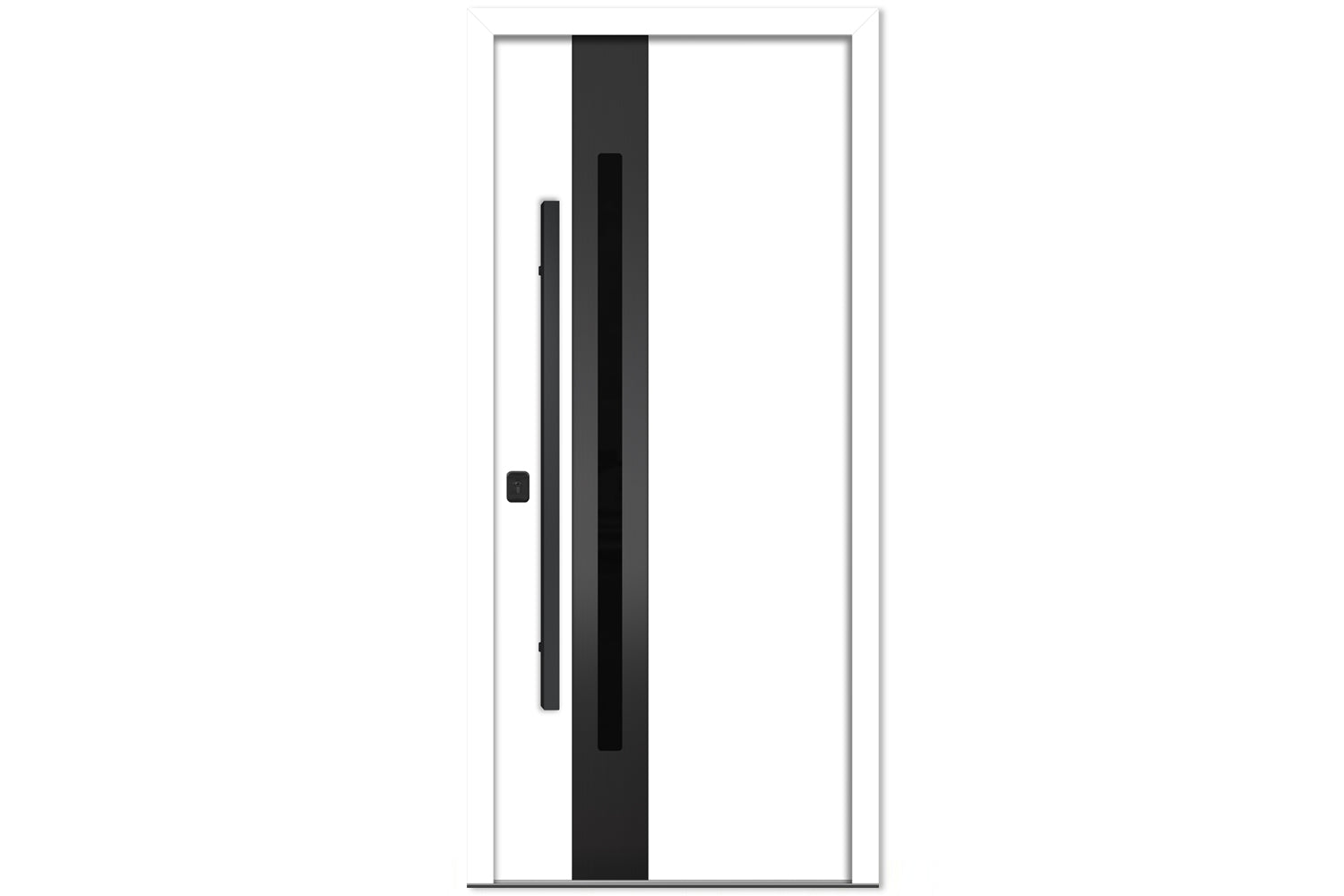 Nova Inox S2 White Modern Exterior Door with Black Stainless Steel