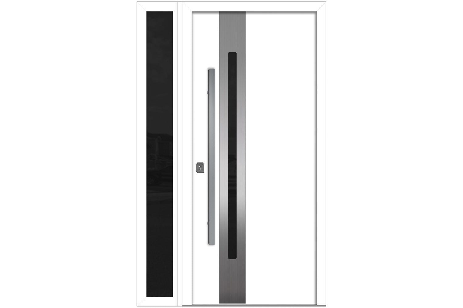Nova Inox S2 White Modern Exterior Door w Left Sidelight Right-in