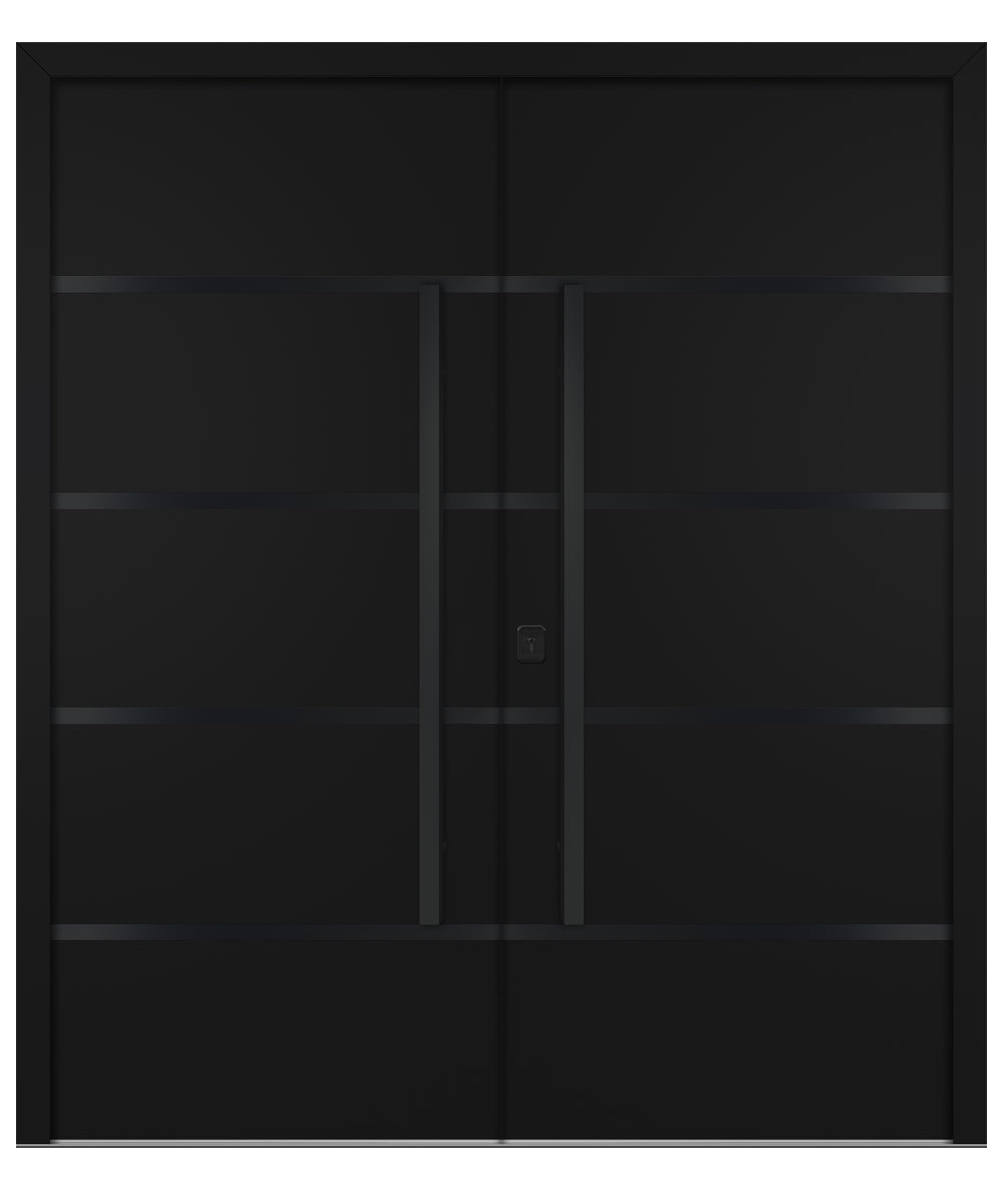 Nova Inox S3 Black Modern Exterior Double Door with Black Stainless Steel