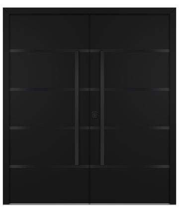 Nova Inox S3 Black Modern Exterior Double Door with Black Stainless Steel