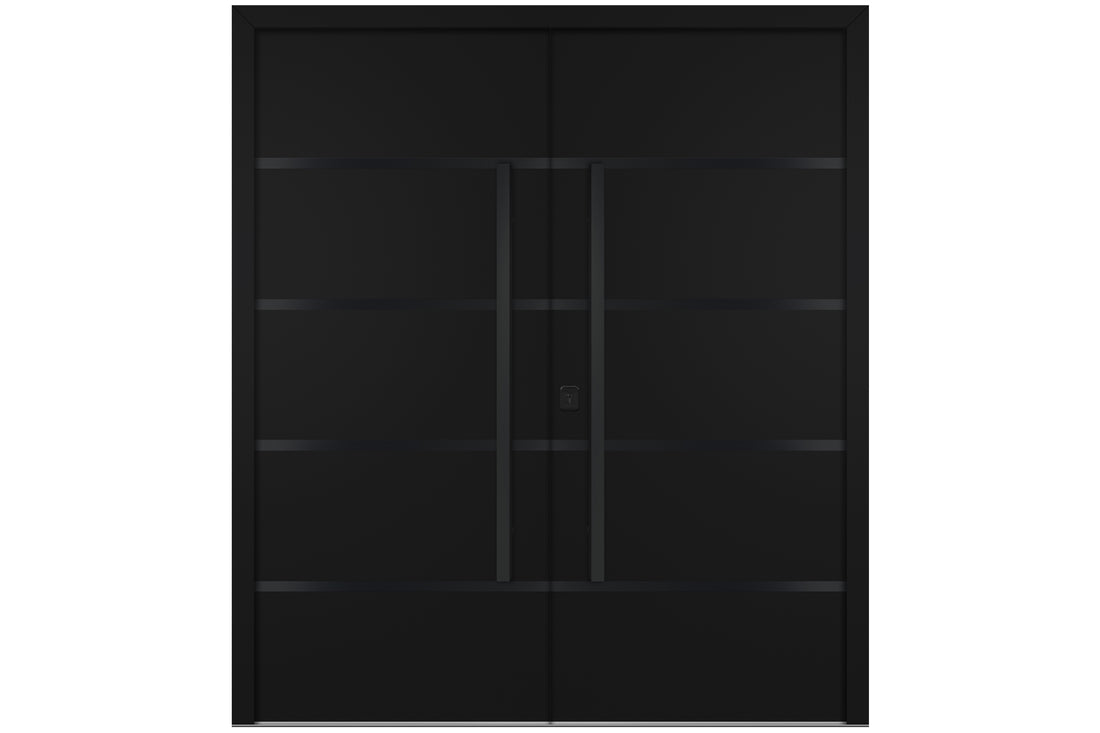 Nova Inox S3 Black Modern Exterior Double Door with Black Stainless Steel