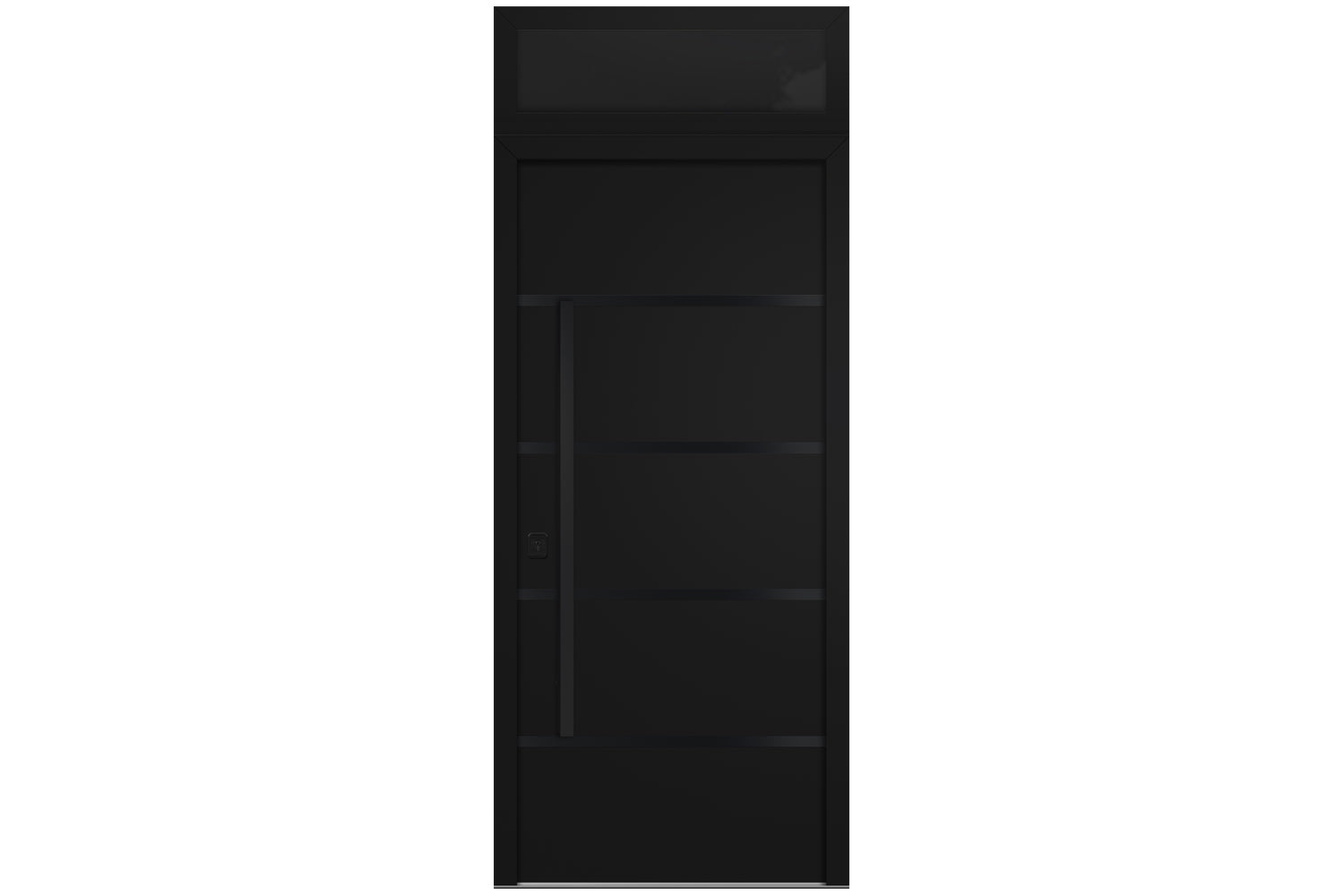 Nova Inox S3 Black Modern Exterior Door with Black Stainless Steel - with Transom