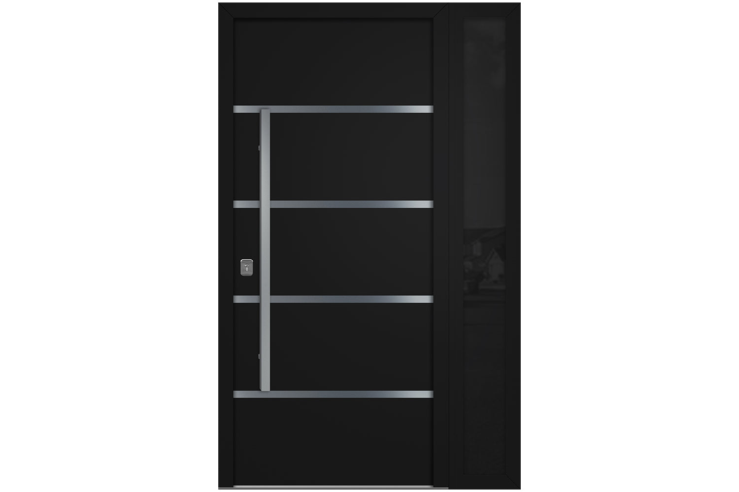 Nova Inox S3 Black Modern Exterior Door w Right Sidelight Right-in