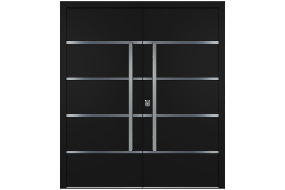 Nova Inox S3 Black Modern Exterior Double Door Right Door Active