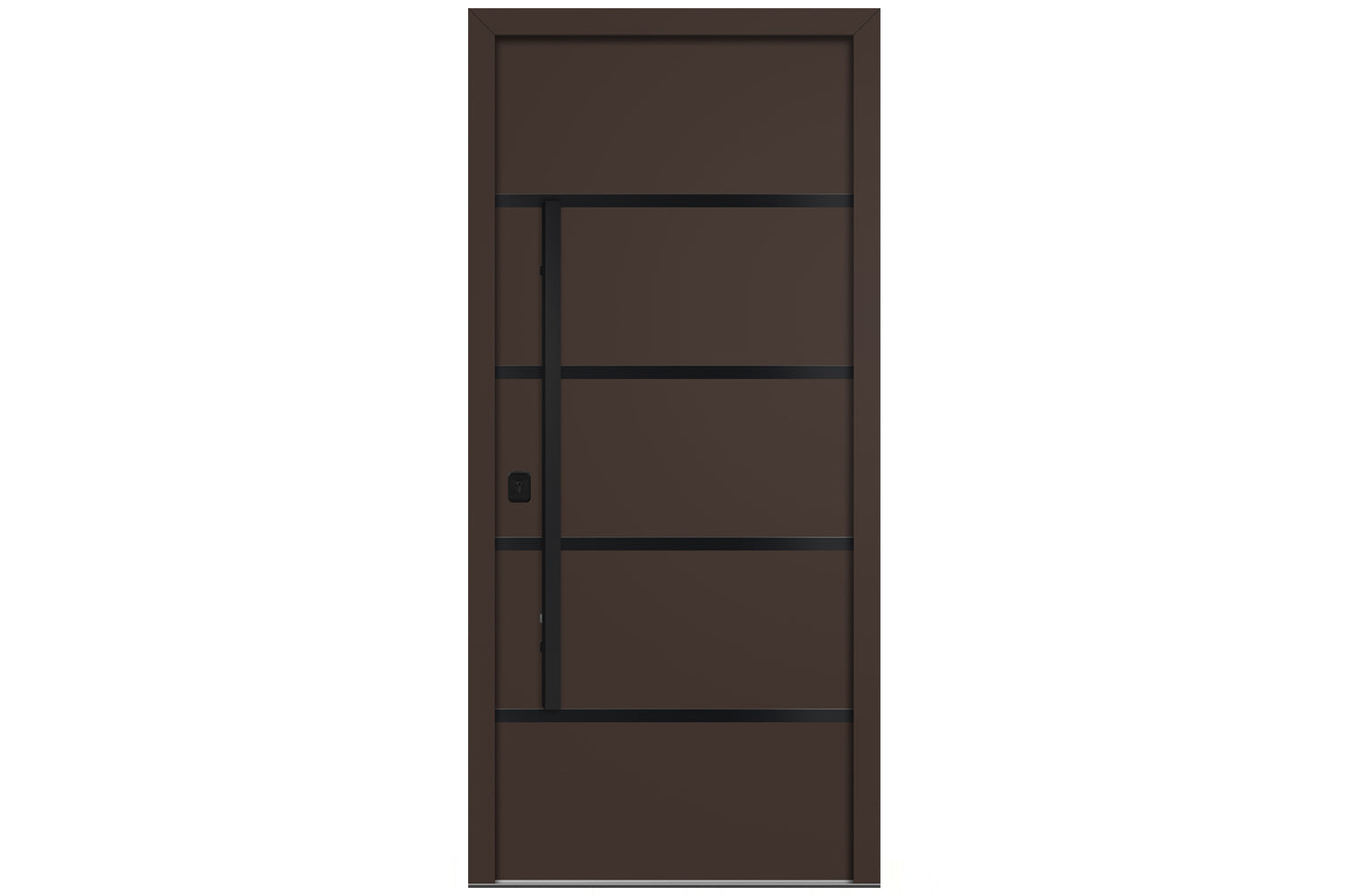 Nova Inox S3 Brown Modern Exterior Door with Black Stainless Steel