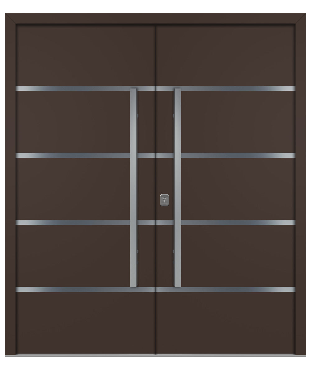 Nova Inox S3 Brown Modern Exterior Double Door